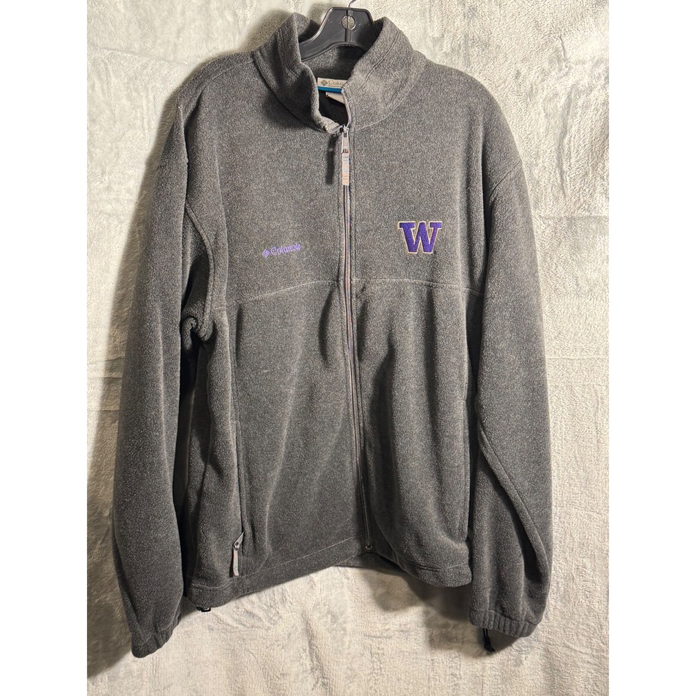 Columbia Fleece Jacket Women's University of Washington Gray full zip size large